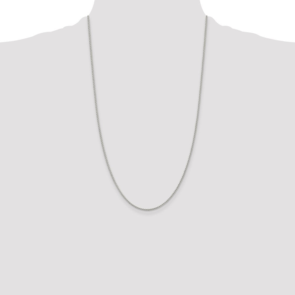 Sterling Silver Rhodium-plated 1.5mm Round Spiga Chain