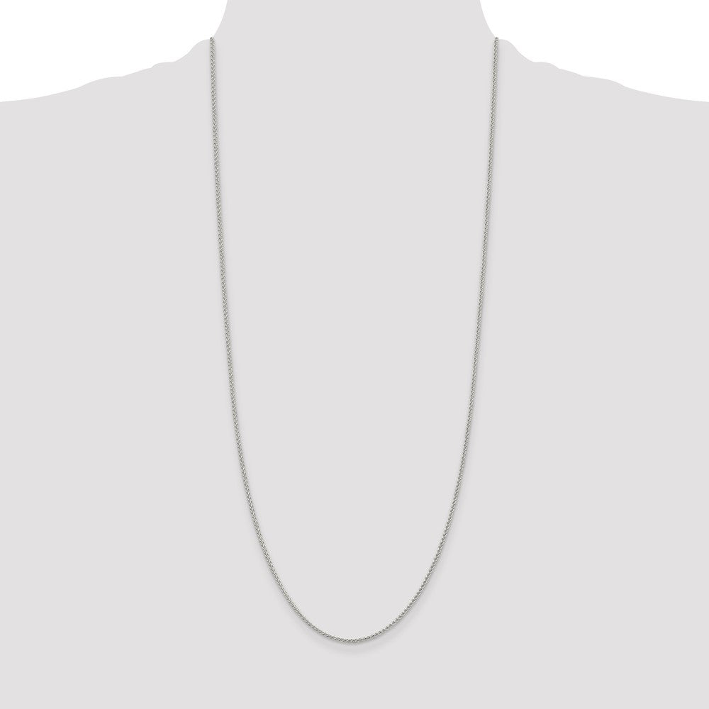 Sterling Silver Rhodium-plated 1.5mm Round Spiga Chain