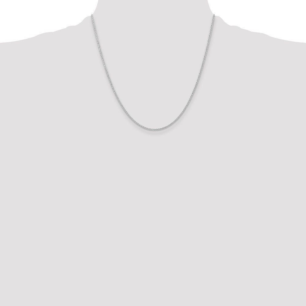 Sterling Silver Rhodium-plated 1.6mm Round Spiga Chain