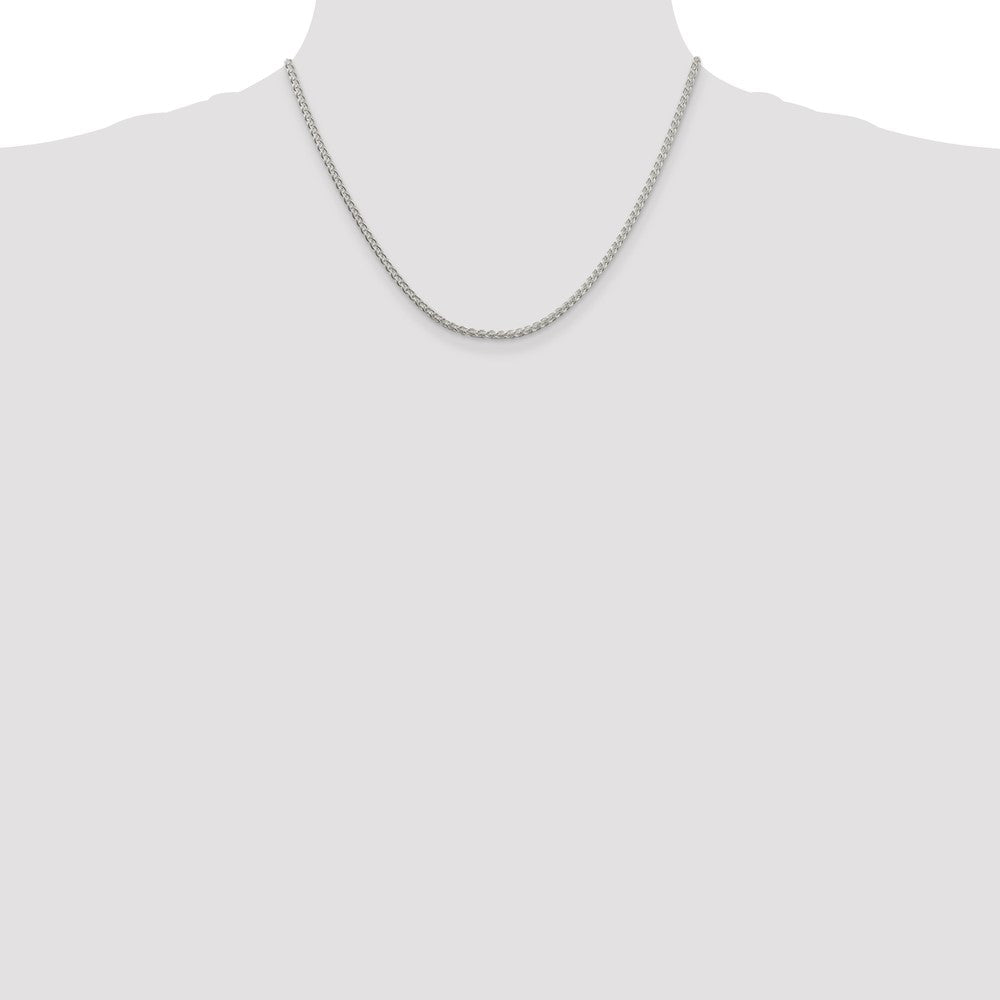 Sterling Silver Rhodium-plated 2.5mm Round Spiga Chain