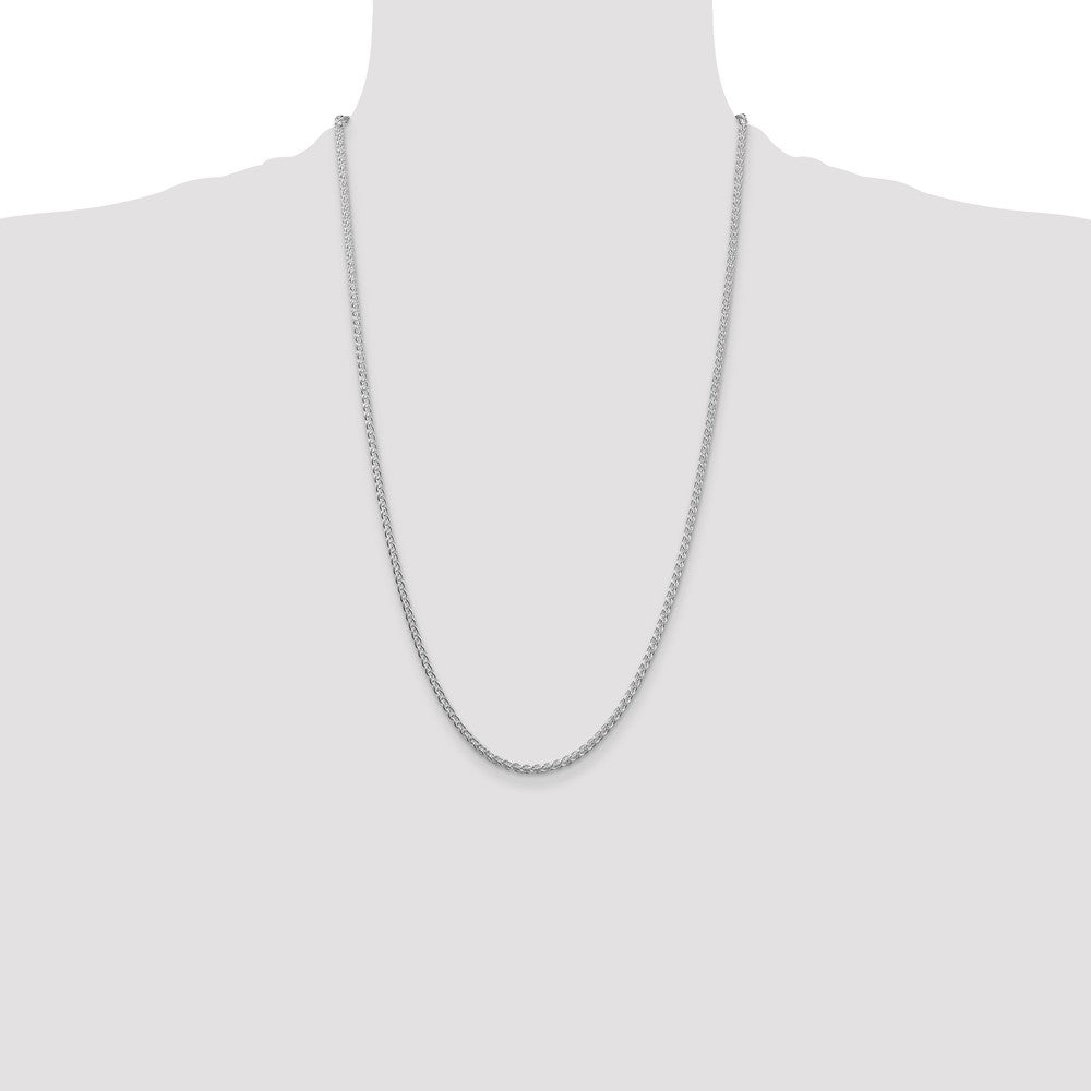 Sterling Silver Rhodium-plated 2.5mm Round Spiga Chain