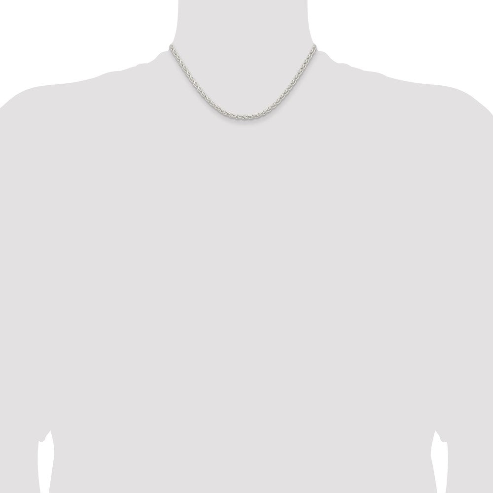 Sterling Silver 3.7mm Round Spiga Chain