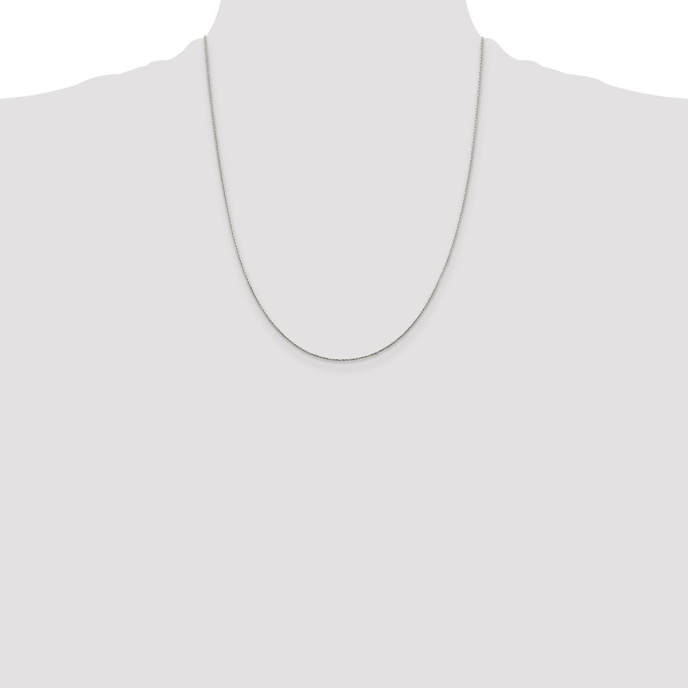 Sterling Silver .85mm Diamond-cut Round Spiga Chain