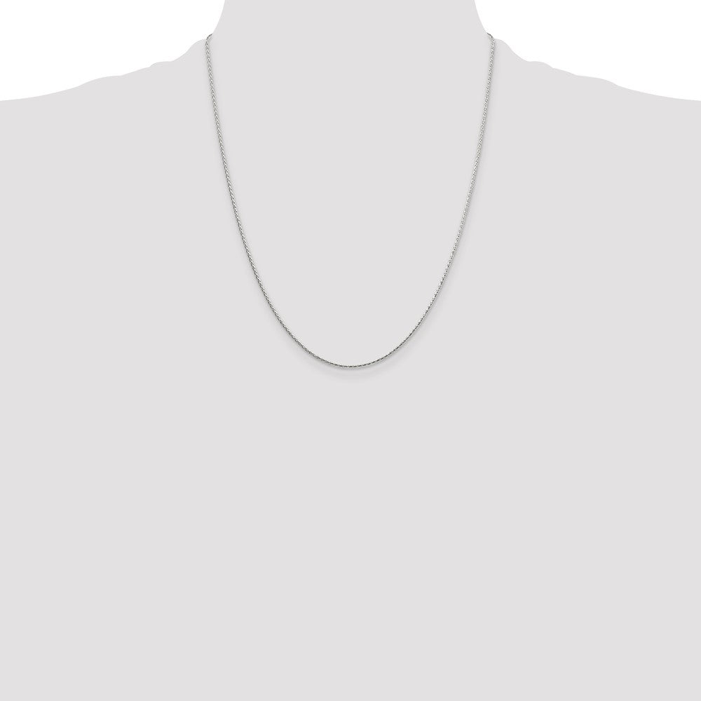 Sterling Silver 1.25mm Diamond-cut Round Spiga Chain