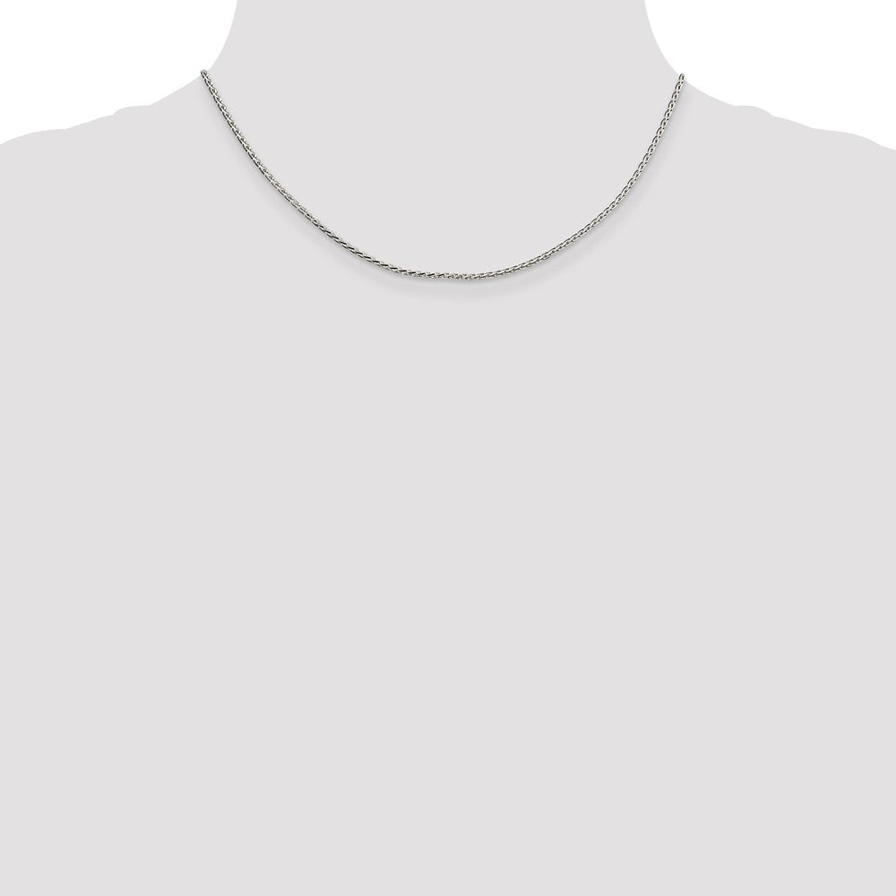 Sterling Silver 1.7mm Diamond-cut Round Spiga Chain