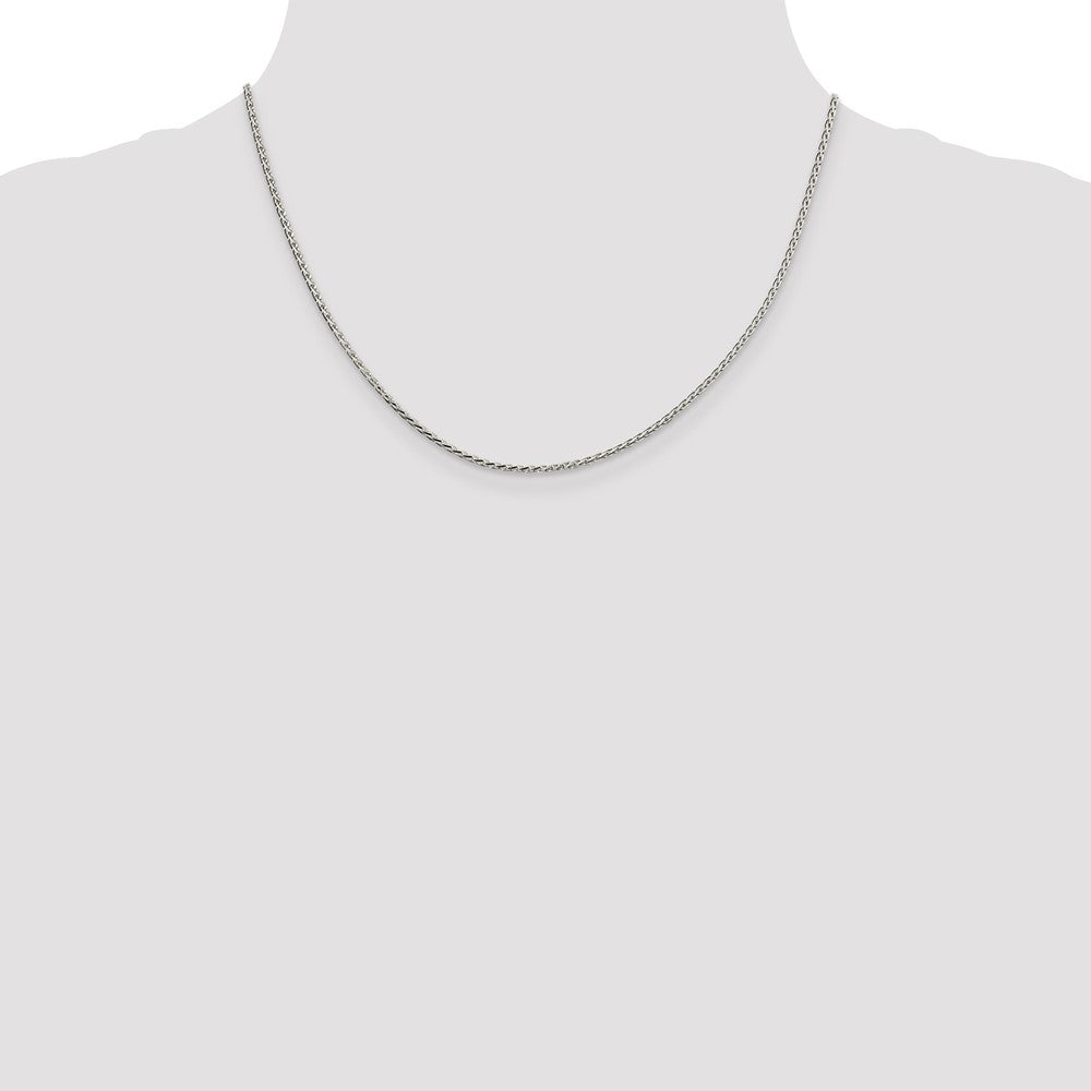 Sterling Silver 1.7mm Diamond-cut Round Spiga Chain w/2in ext.