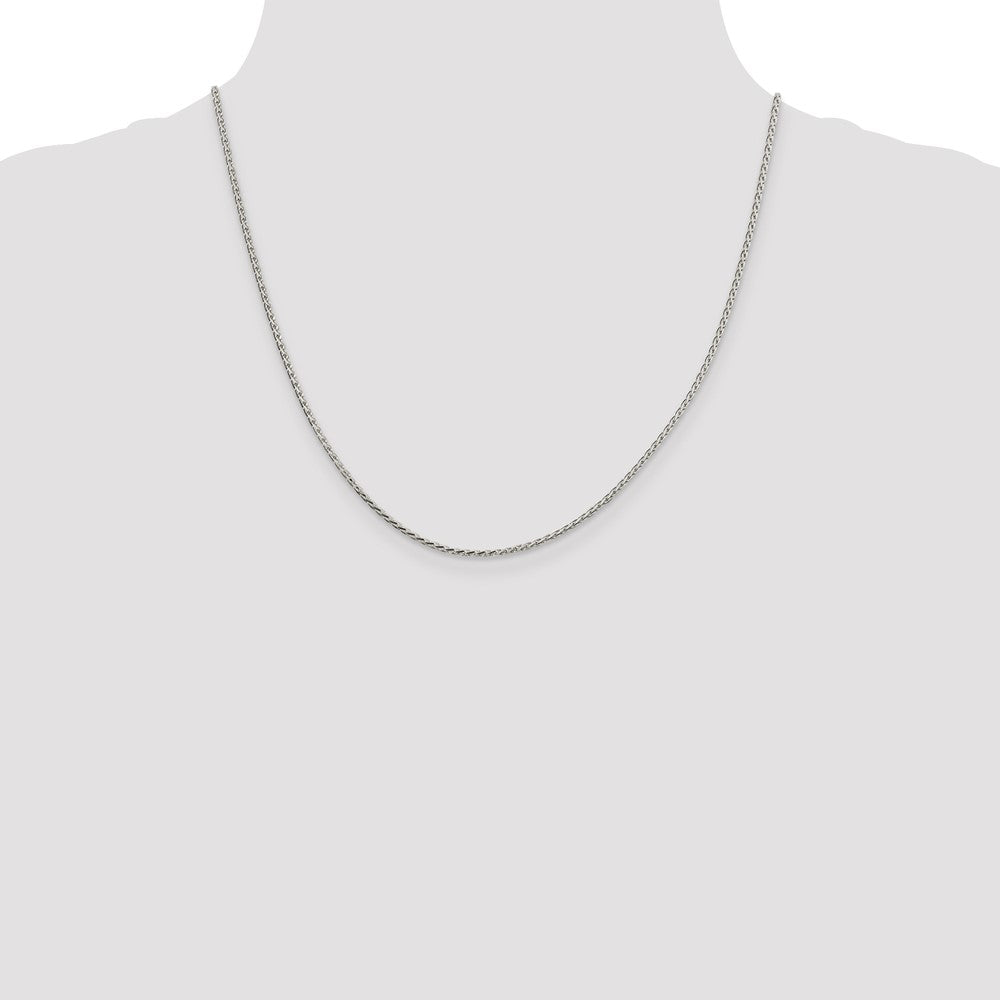 Sterling Silver 1.7mm Diamond-cut Round Spiga Chain