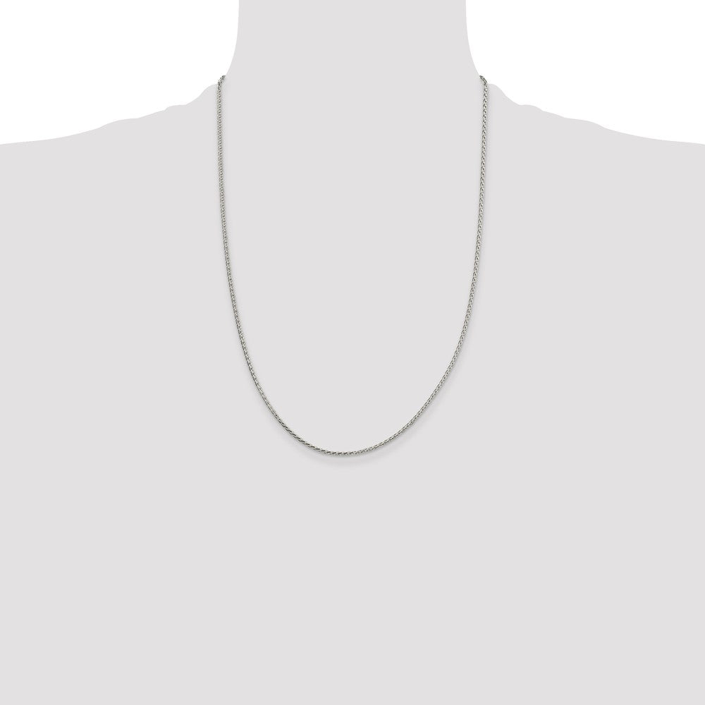 Sterling Silver 1.7mm Diamond-cut Round Spiga Chain