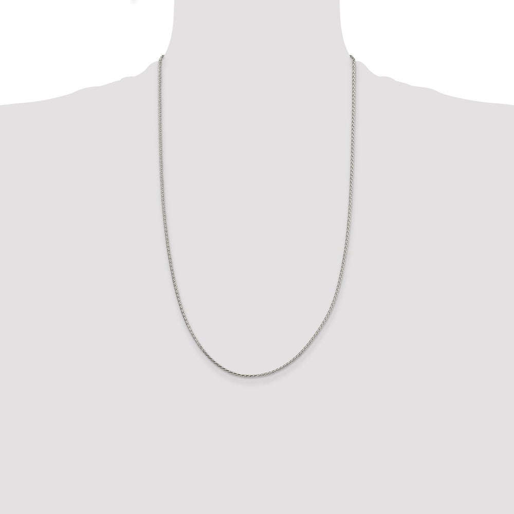 Sterling Silver 1.7mm Diamond-cut Round Spiga Chain