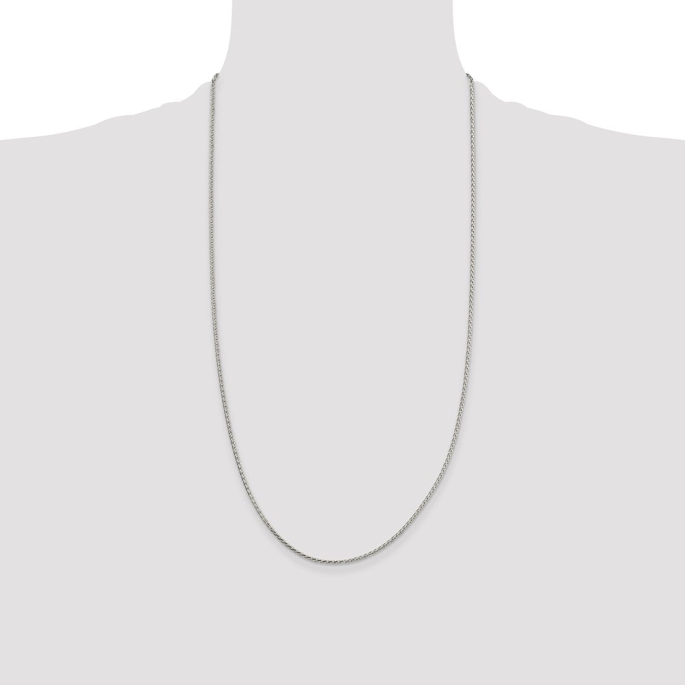 Sterling Silver 1.7mm Diamond-cut Round Spiga Chain