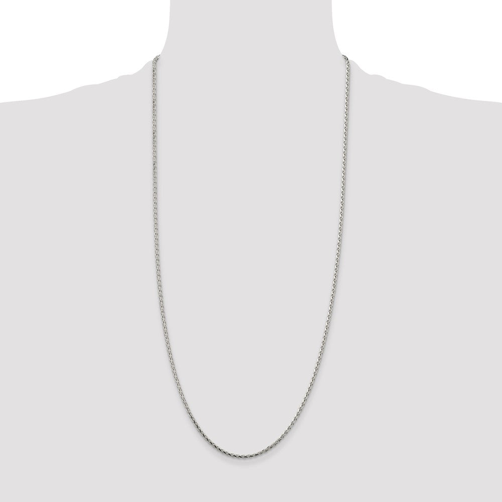 Sterling Silver 2.15mm Diamond-cut Round Spiga Chain