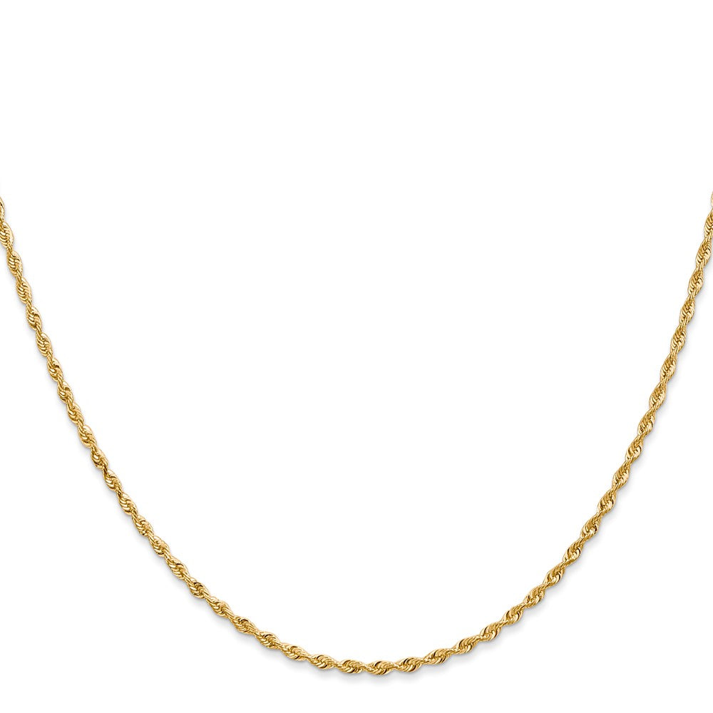 14K 30 Inch 1.85mm Diamond-cut Quadruple Rope Lobster Clasp Chain