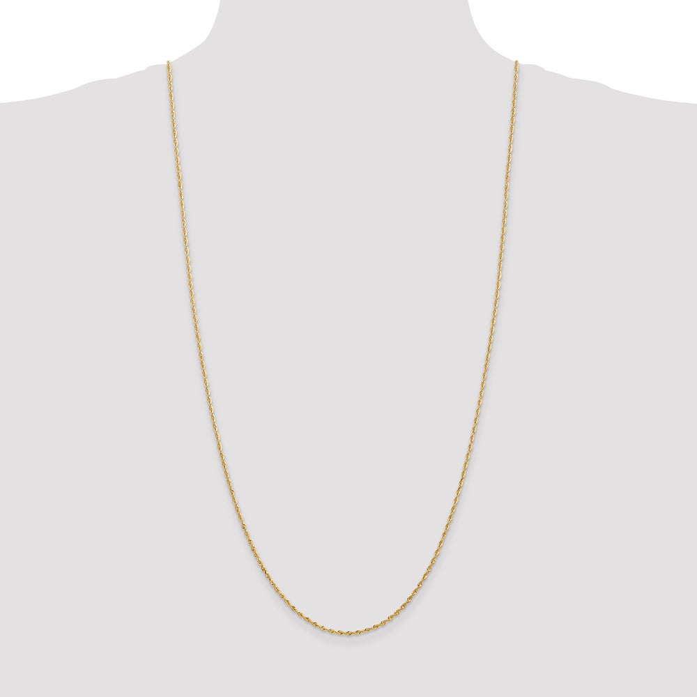14K 30 Inch 1.85mm Diamond-cut Quadruple Rope Lobster Clasp Chain