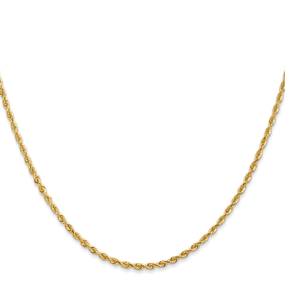 14K 26 Inch 2mm Diamond-cut Quadruple Rope Lobster Clasp Chain