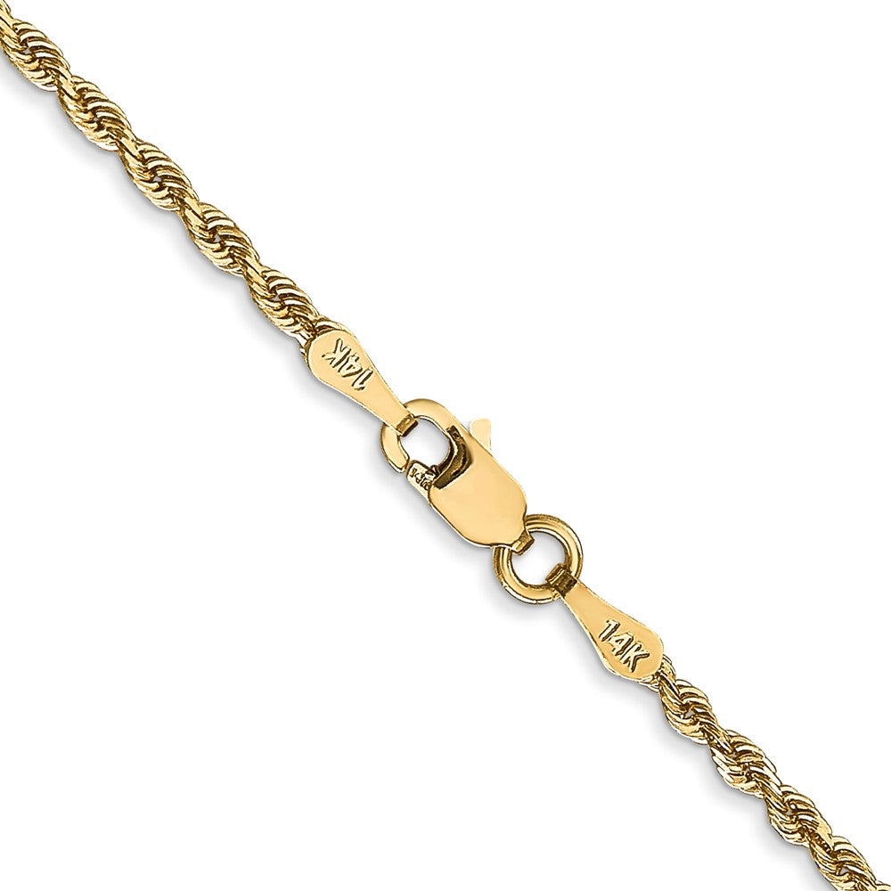 14K 26 Inch 2mm Diamond-cut Quadruple Rope Lobster Clasp Chain