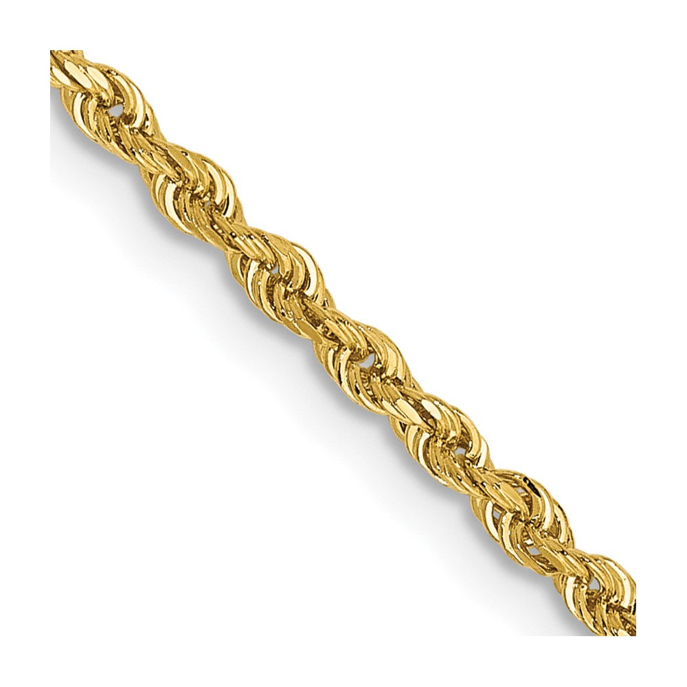 14K 26 Inch 2mm Diamond-cut Quadruple Rope Lobster Clasp Chain