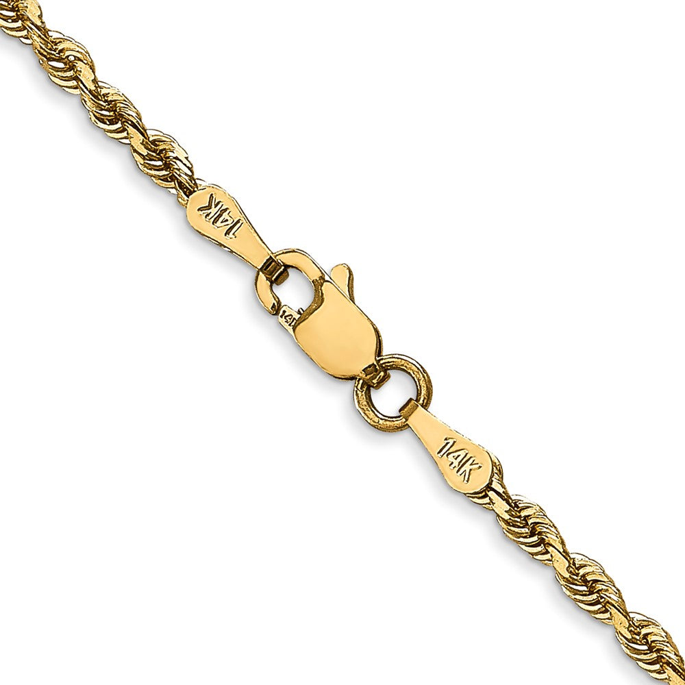 14K 28 Inch 2.25mm Diamond-cut Quadruple Rope Lobster Clasp Chain
