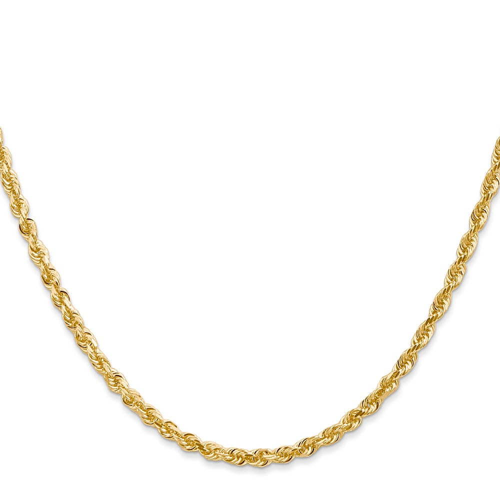 14K 16 Inch 3mm Diamond-cut Quadruple Rope Lobster Clasp Chain