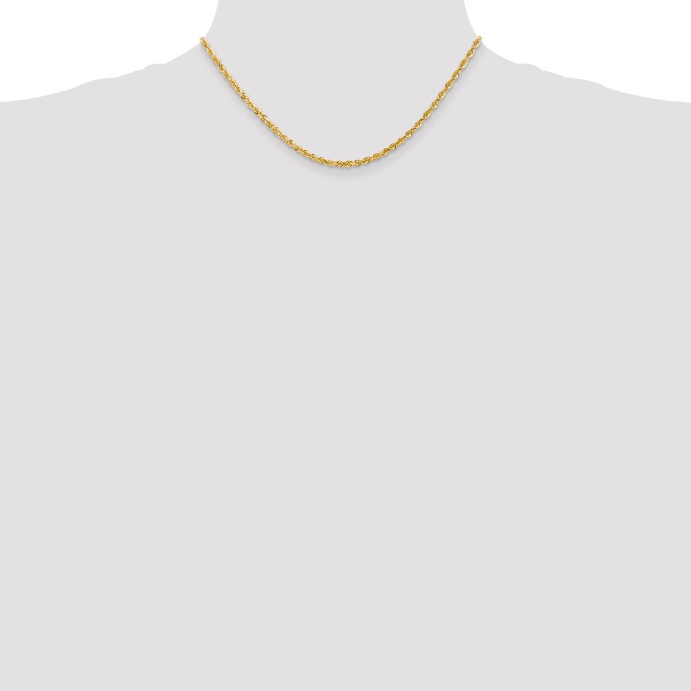 14K 16 Inch 3mm Diamond-cut Quadruple Rope Lobster Clasp Chain