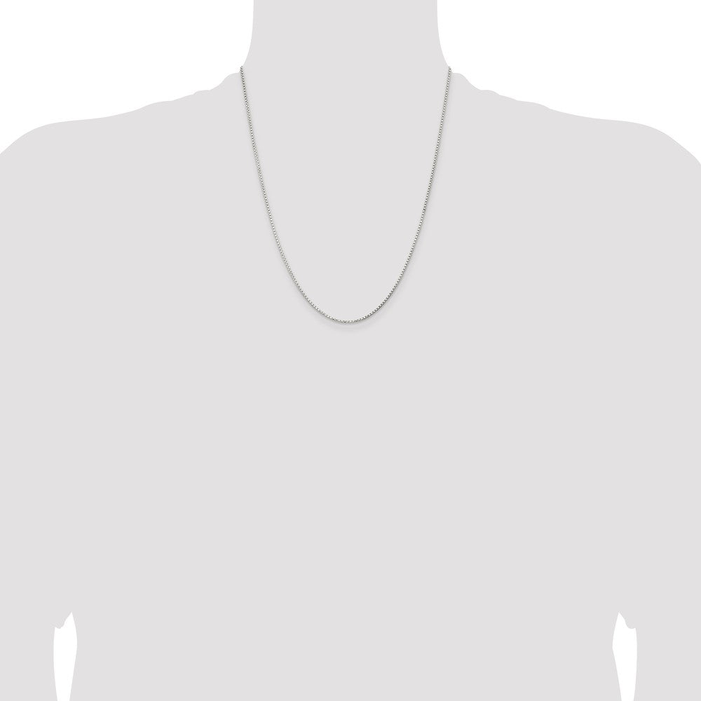 Sterling Silver 1.3mm Diamond-cut Round Box Chain