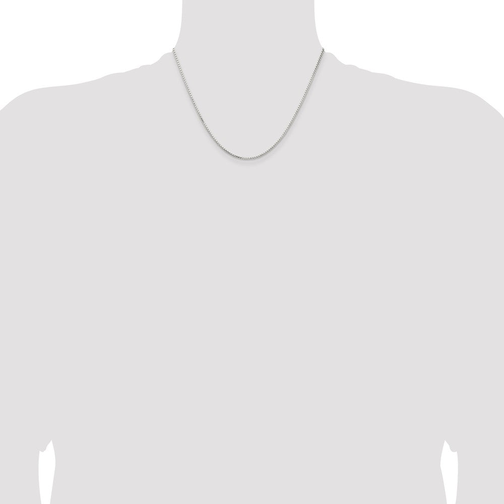 Sterling Silver 1.5mm Diamond-cut Round Box Chain w/2in ext.