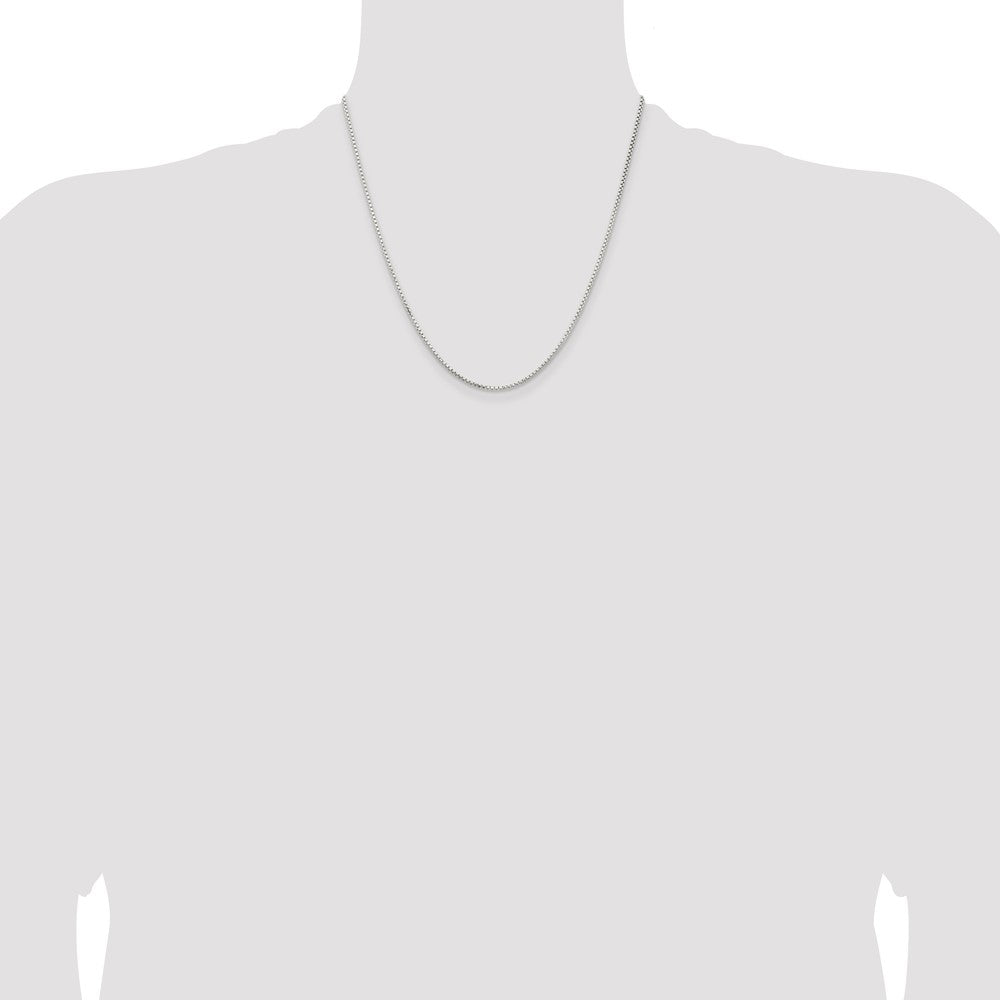 Sterling Silver 1.5mm Diamond-cut Round Box Chain