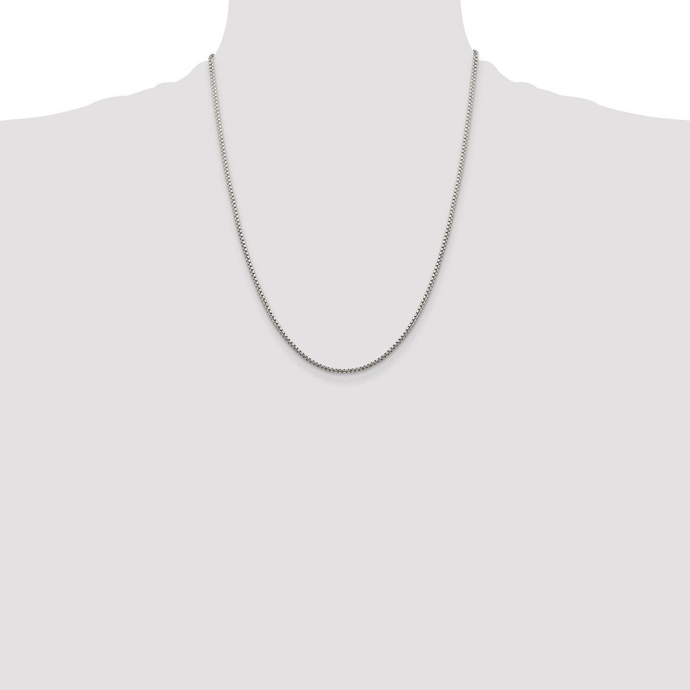 Sterling Silver 1.75mm Diamond-cut Round Box Chain