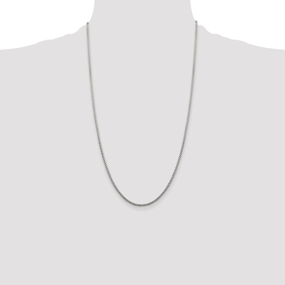 Sterling Silver 1.75mm Diamond-cut Round Box Chain