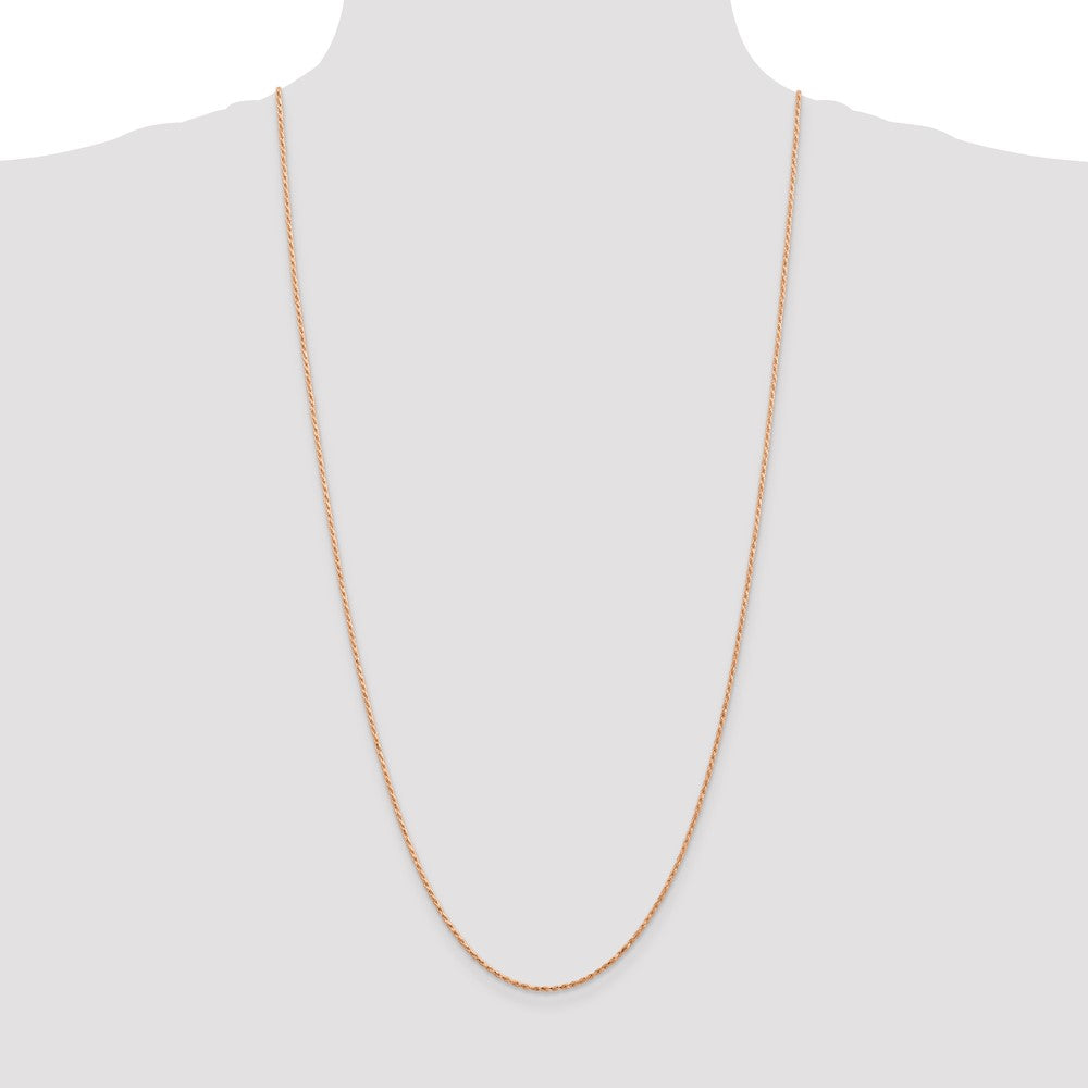 14K Rose Gold 30 inch 1.5mm Diamond-cut Man Made Rope with Lobster Clasp Chain