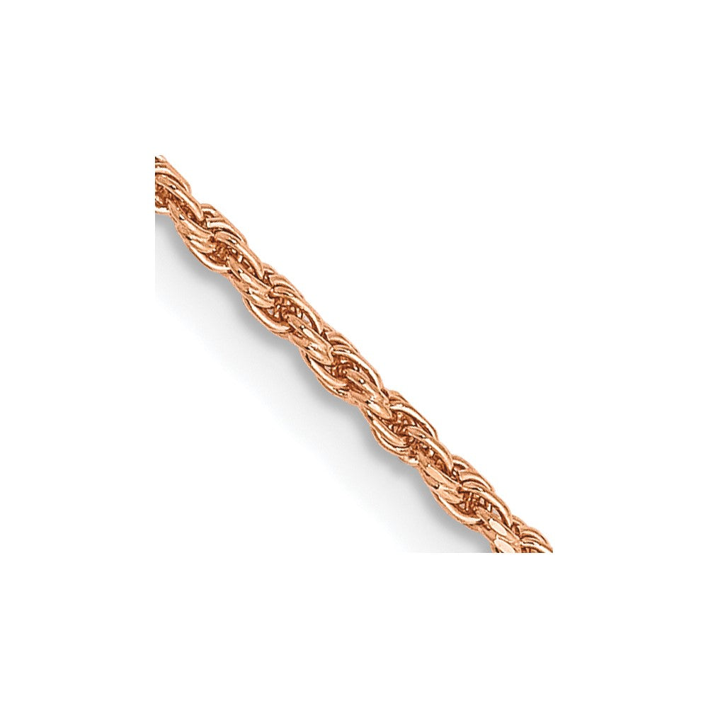 14K Rose Gold 18 inch 1.5mm Diamond-cut Man Made Rope with Lobster Clasp Chain