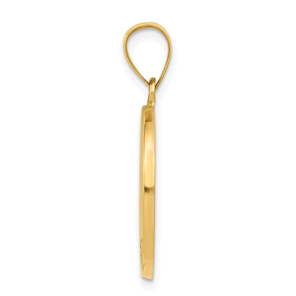 14k Confirmation Medal Hollow Round Pendant