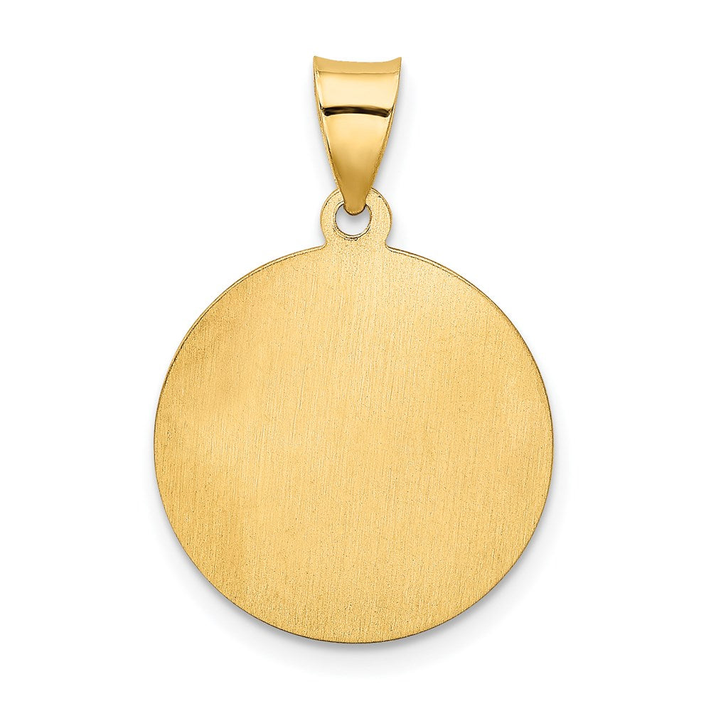 14k Confirmation Medal Hollow Round Pendant
