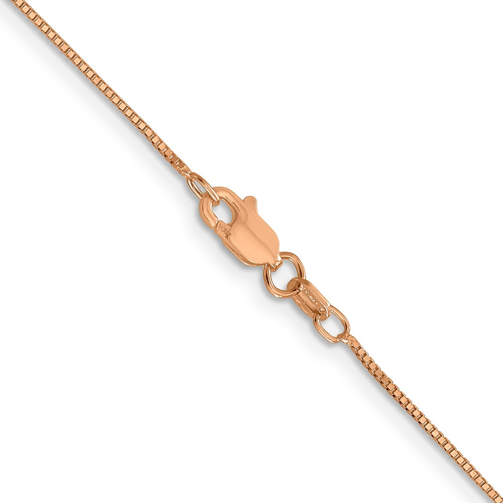 14K Rose Gold 18 inch .7mm Box Link with Lobster Clasp Chain