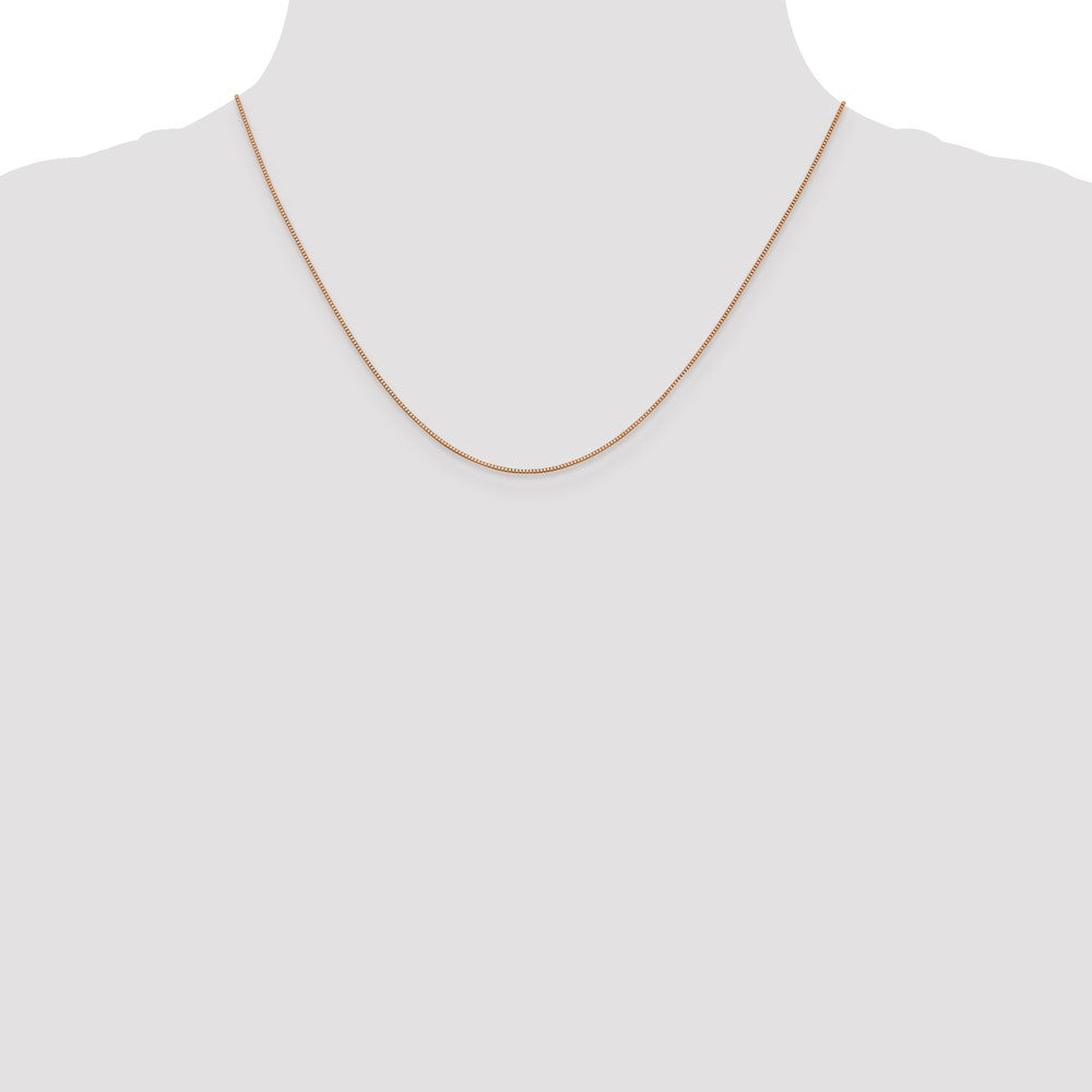 14K Rose Gold 18 inch .7mm Box Link with Lobster Clasp Chain