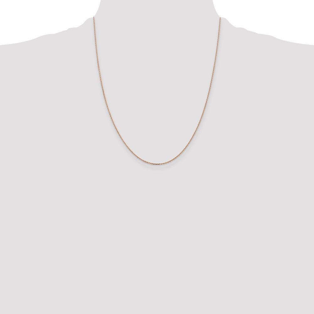 14K Rose Gold 22 inch 1.10mm Diamond-cut Cable with Lobster Clasp Chain