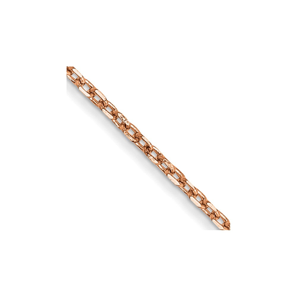 14K Rose Gold 16 inch 1.10mm Diamond-cut Cable with Lobster Clasp Chain