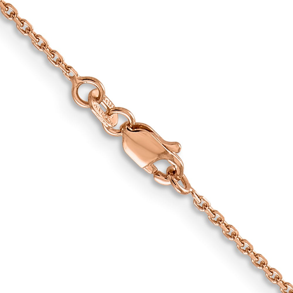 14K Rose Gold 30 inch 1.4mm Diamond-cut Cable with Lobster Clasp Chain