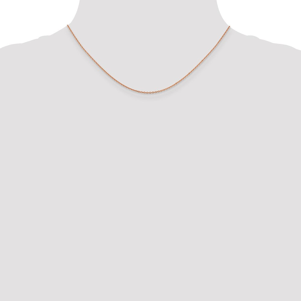 14K Rose Gold 16 inch 1.4mm Diamond-cut Cable with Lobster Clasp Chain