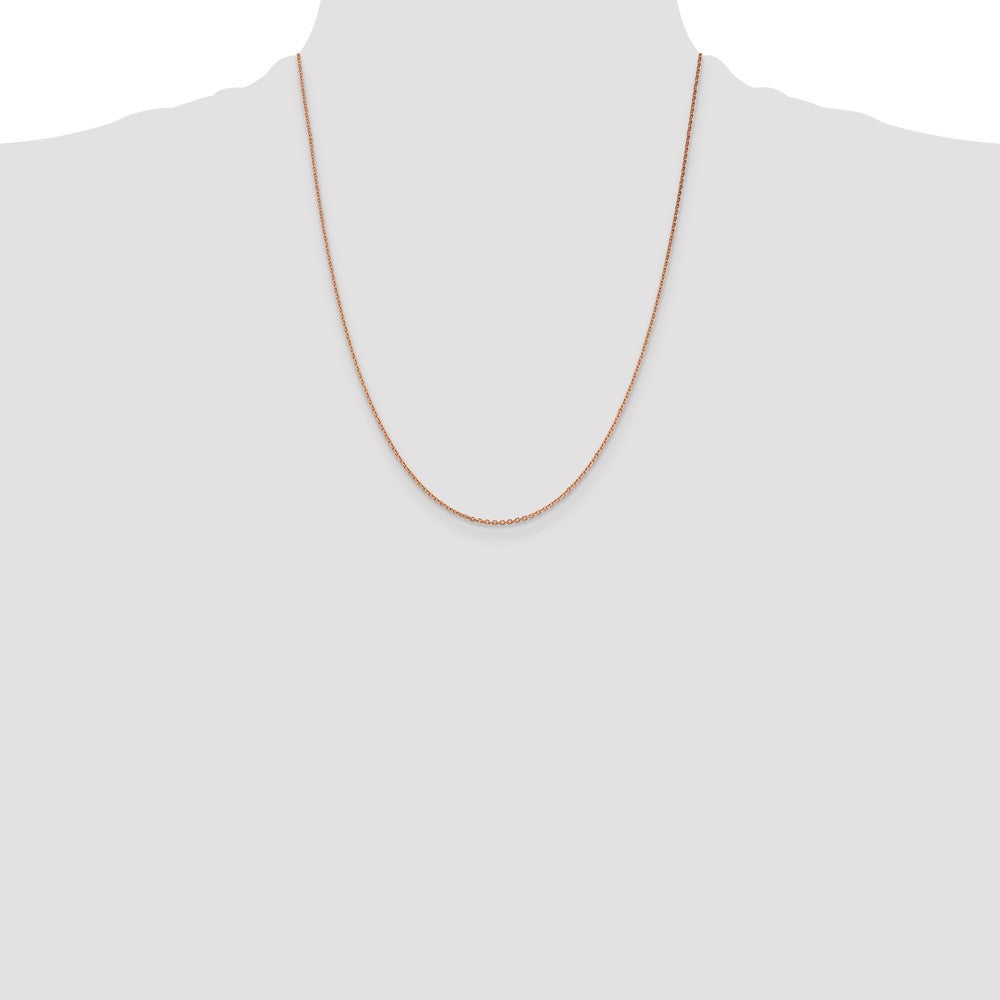 14K Rose Gold 22 inch 1.4mm Diamond-cut Cable with Lobster Clasp Chain