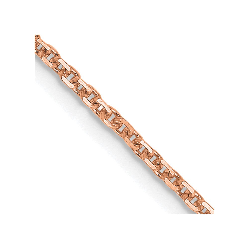 14K Rose Gold 30 inch 1.4mm Diamond-cut Cable with Lobster Clasp Chain