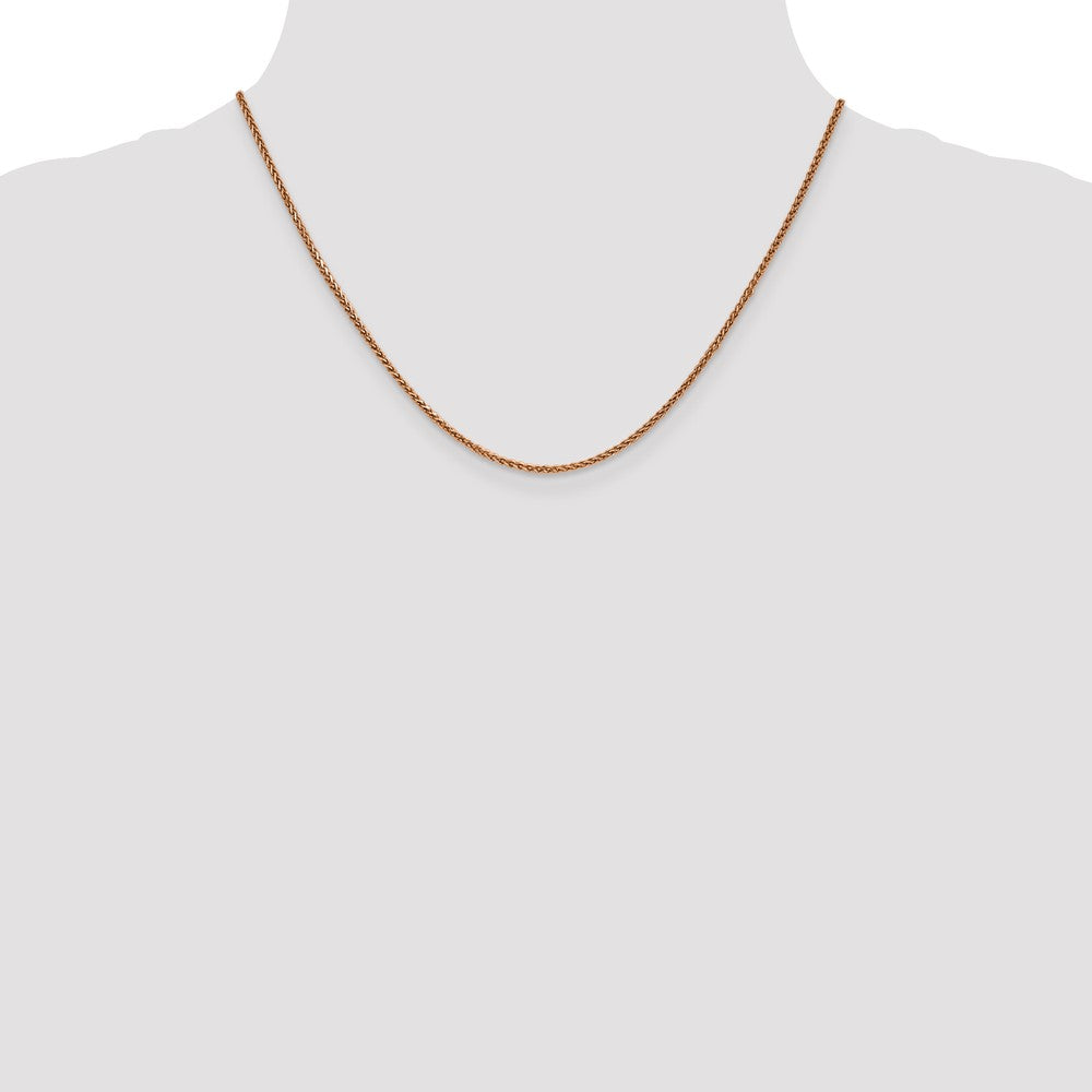14K Rose Gold 18 inch 1.7mm Diamond-cut Spiga with Lobster Clasp Chain