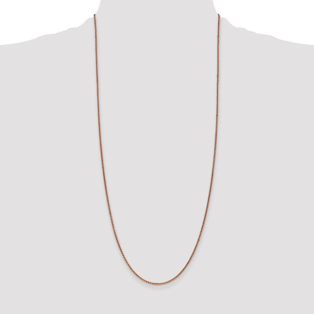 14K Rose Gold 30 inch 1.7mm Diamond-cut Spiga with Lobster Clasp Chain
