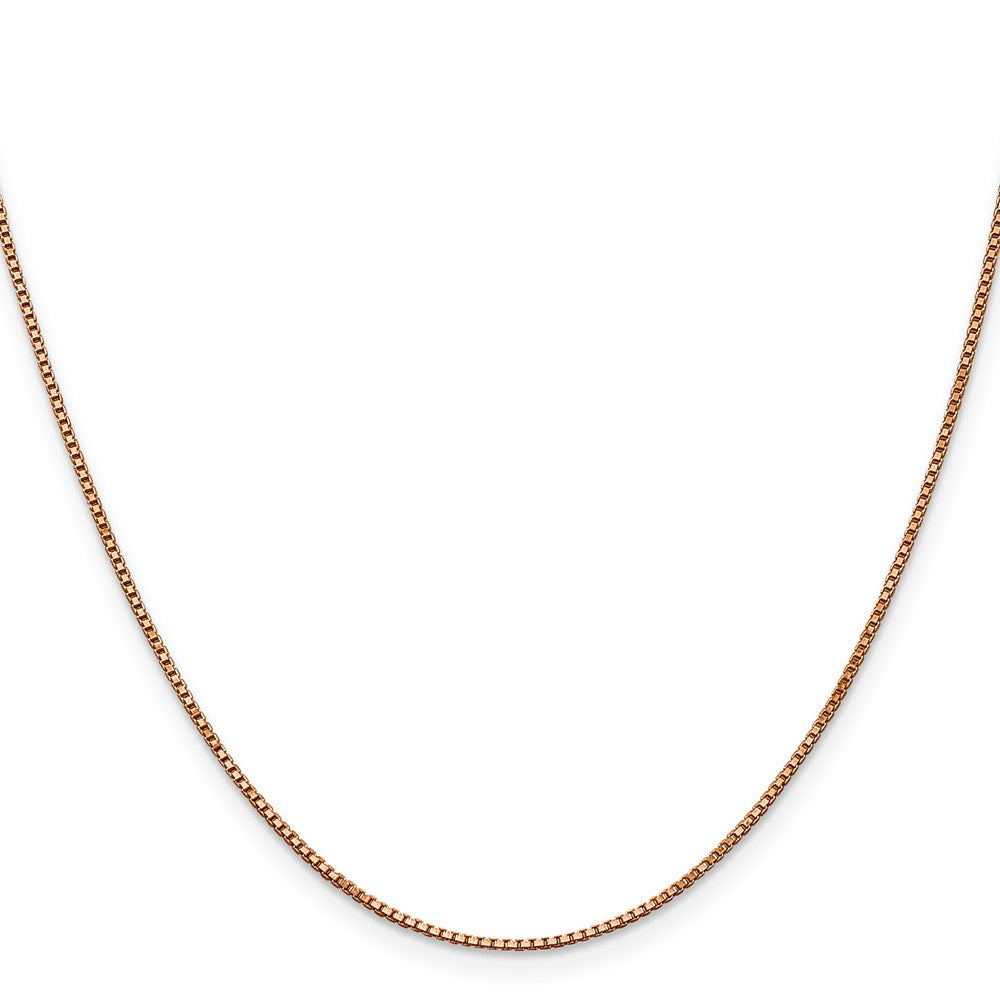 14K Rose Gold 22 inch 1mm Box Link with Lobster Clasp Chain