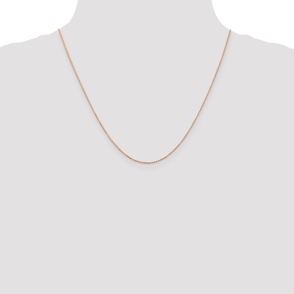 14K Rose Gold 20 inch .8mm Diamond-cut Cable with Lobster Clasp Chain