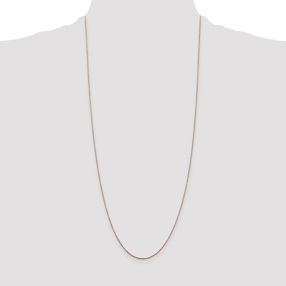 14K Rose Gold 30 inch .8mm Diamond-cut Cable with Lobster Clasp Chain