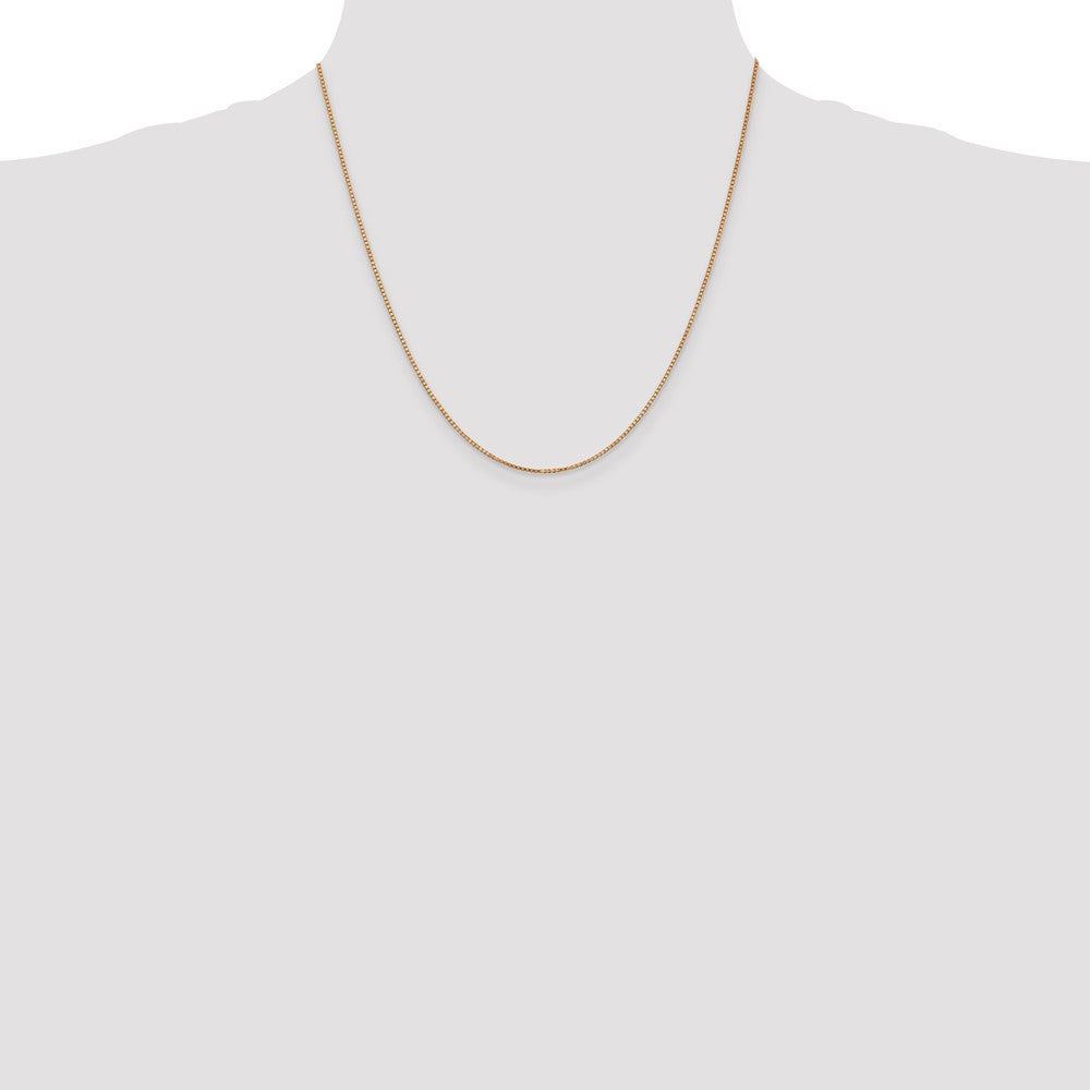 14K Rose Gold 20 inch 1.10mm Box Link with Lobster Clasp Chain