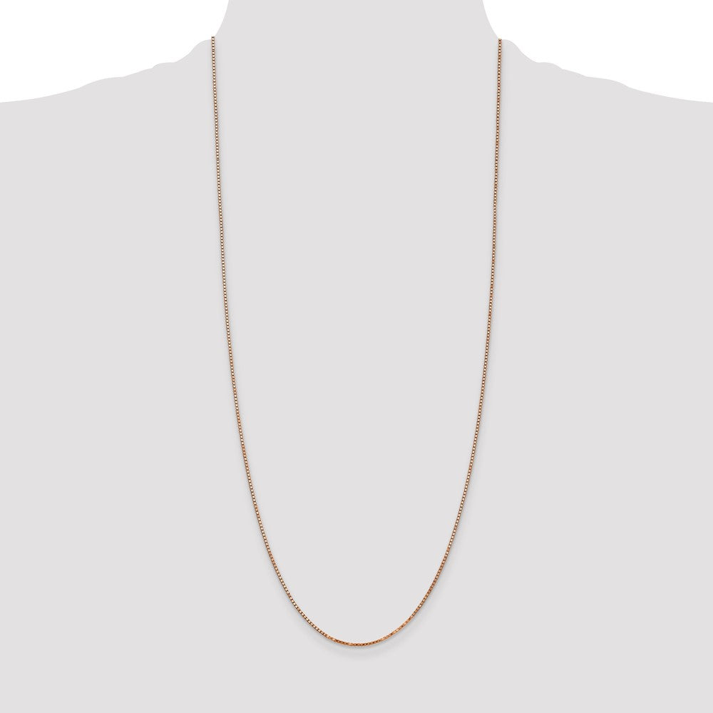 14K Rose Gold 30 inch 1.3mm Box Link with Lobster Clasp Chain