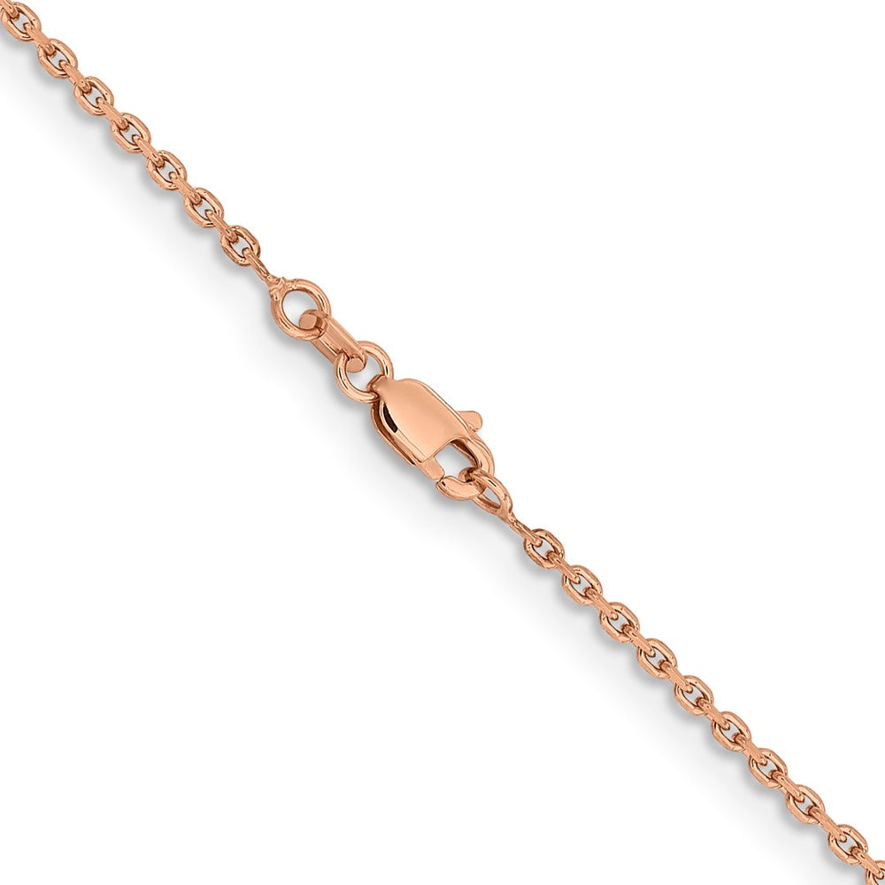 14K Rose Gold 18 inch 1.65mm Diamond-cut Cable with Lobster Clasp Chain