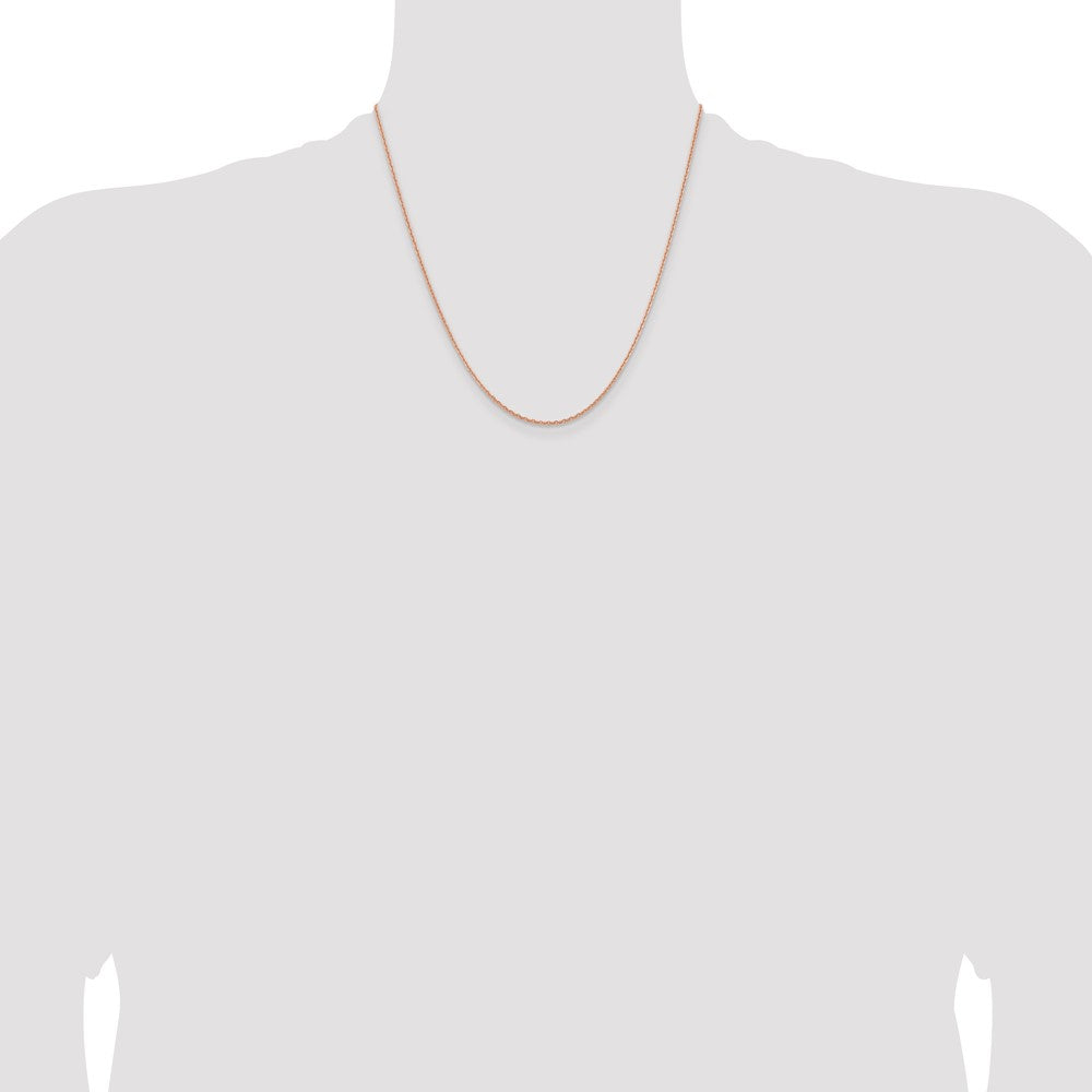 14K Rose Gold 20 inch 1.65mm Diamond-cut Cable with Lobster Clasp Chain