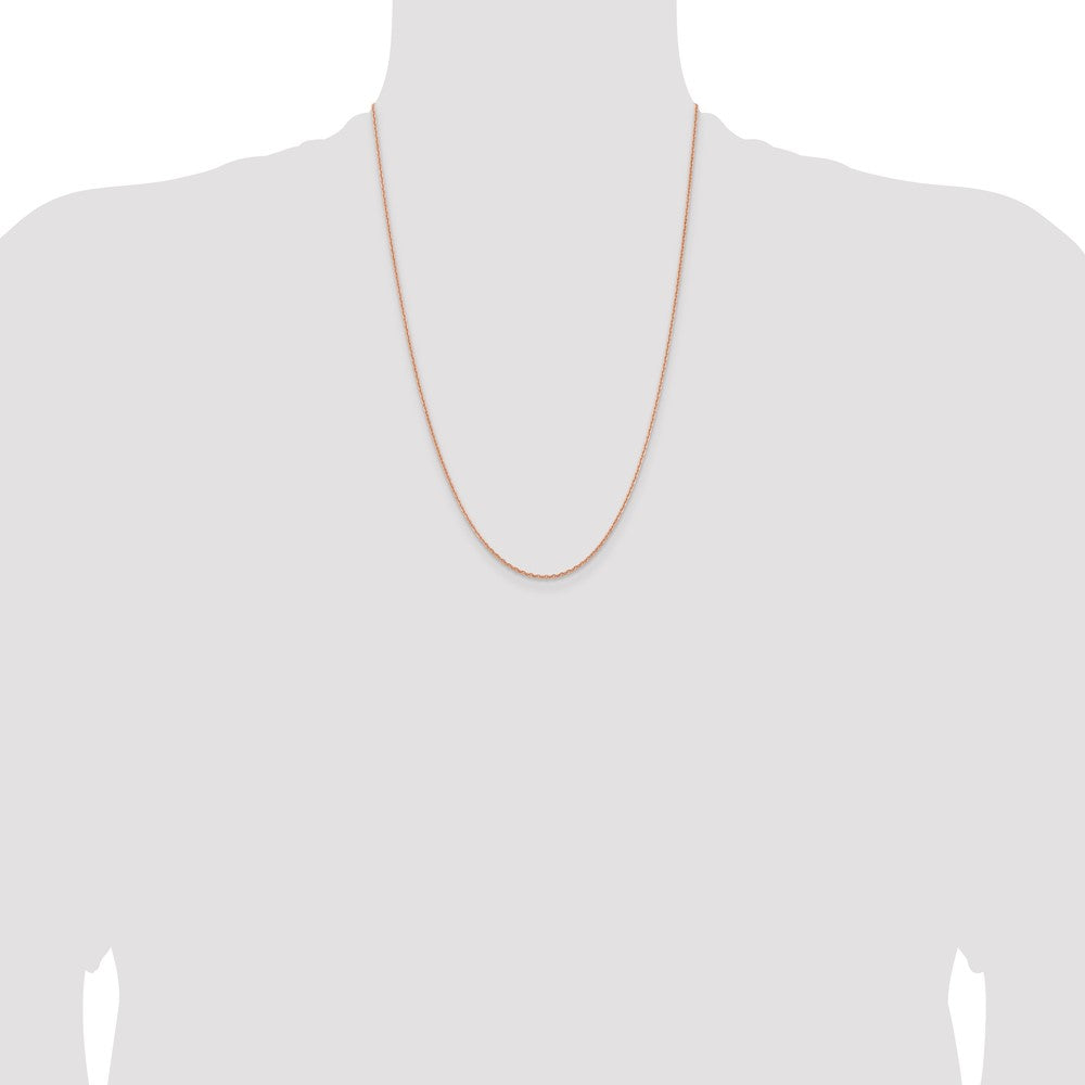 14K Rose Gold 24 inch 1.65mm Diamond-cut Cable with Lobster Clasp Chain